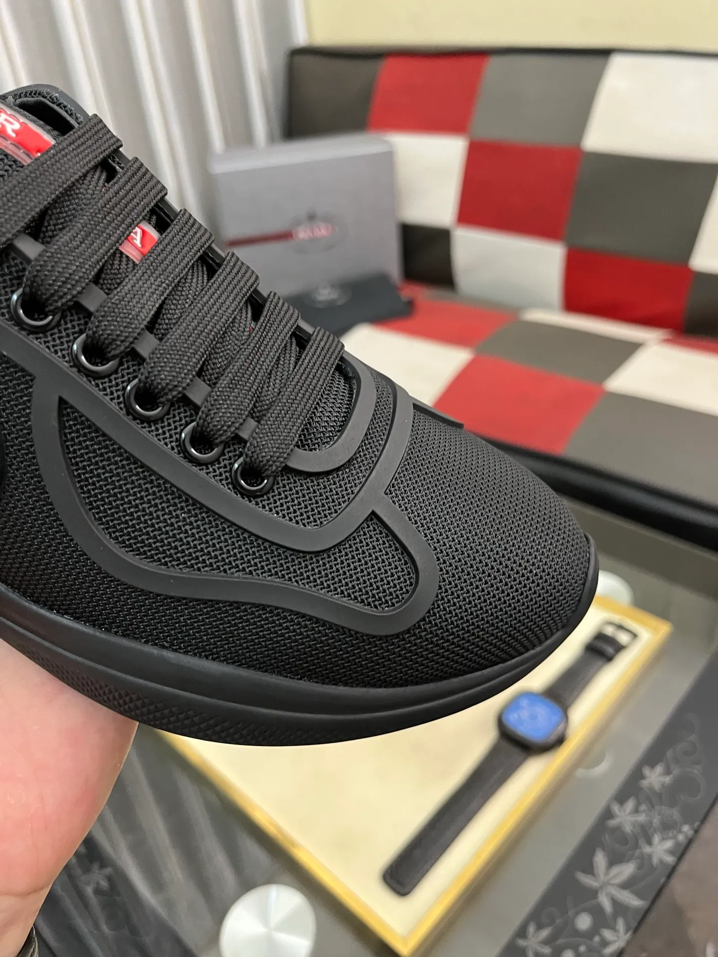 Men's shoes 💰400⌚️⌚️【PRADA】Prada casual shoes, originally developed 1:1, made of high-mercerized cowhide with imported cowhide, silk sheepskin lining, rubber outsole, comfortable and soft on the foot, size: 38-444️⃣Colors available